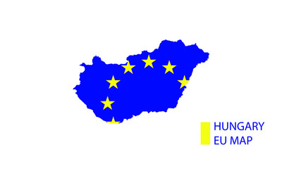 Hungary map European Union flag country shape
