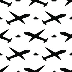 seamless pattern with airplanes