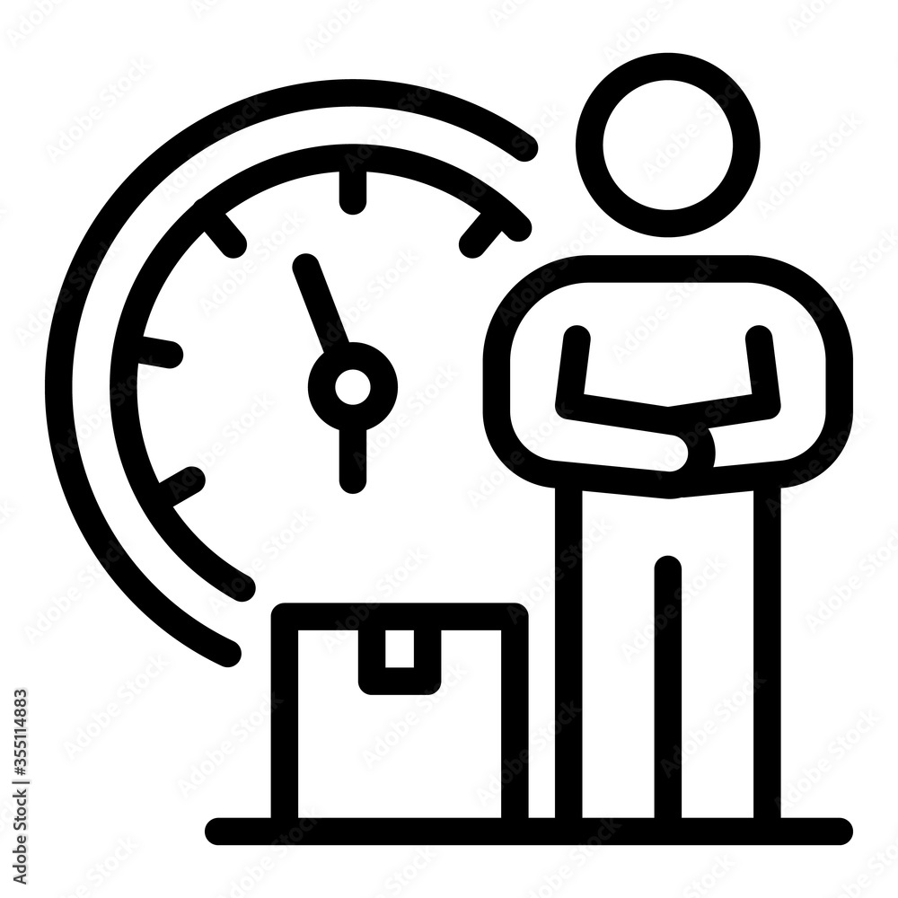 Poster fast time delivery icon. outline fast time delivery vector icon for web design isolated on white bac