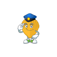 Fototapeta premium A dedicated Police officer of yellow clamp cartoon drawing concept