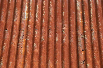 Rusty corrugated iron metal roof