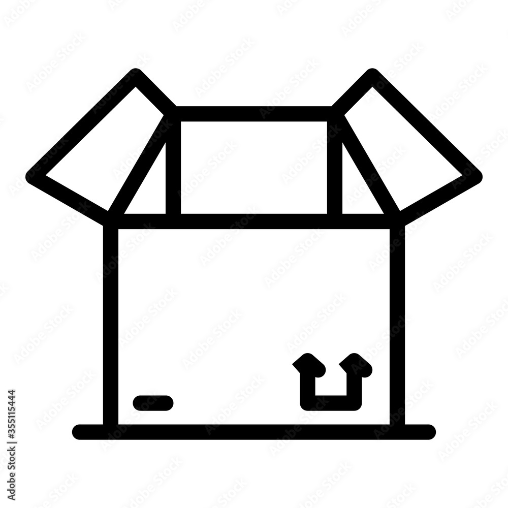 Poster open box icon. outline open box vector icon for web design isolated on white background