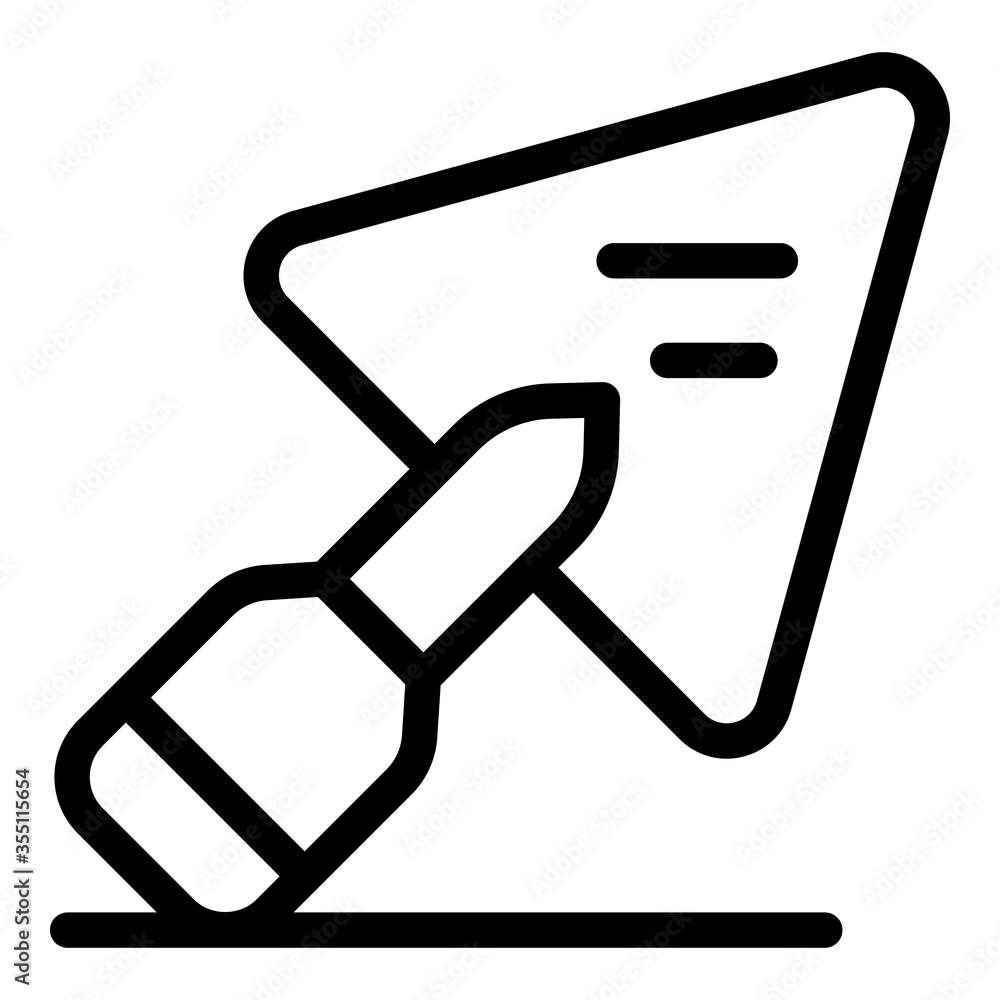 Poster builder trowel icon. outline builder trowel vector icon for web design isolated on white background