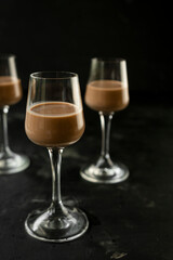 selective focus. chocolate and coffee liqueur