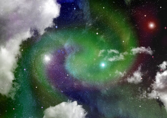 galaxy in a free space. 3D rendering