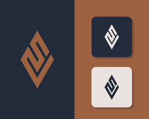 Letter S V logo design. creative minimal monochrome monogram symbol. Universal elegant vector emblem. Premium business logotype. Graphic alphabet symbol for corporate identity