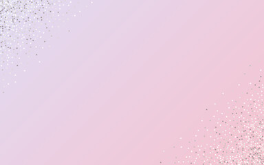 Silver Confetti Anniversary Pink Background. 