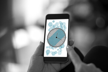 Time management concept on a smartphone