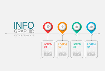 Vector iInfographic template for business, presentations, web design, 4 options.