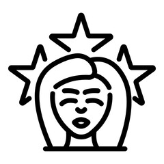 Tv presenter icon. Outline tv presenter vector icon for web design isolated on white background