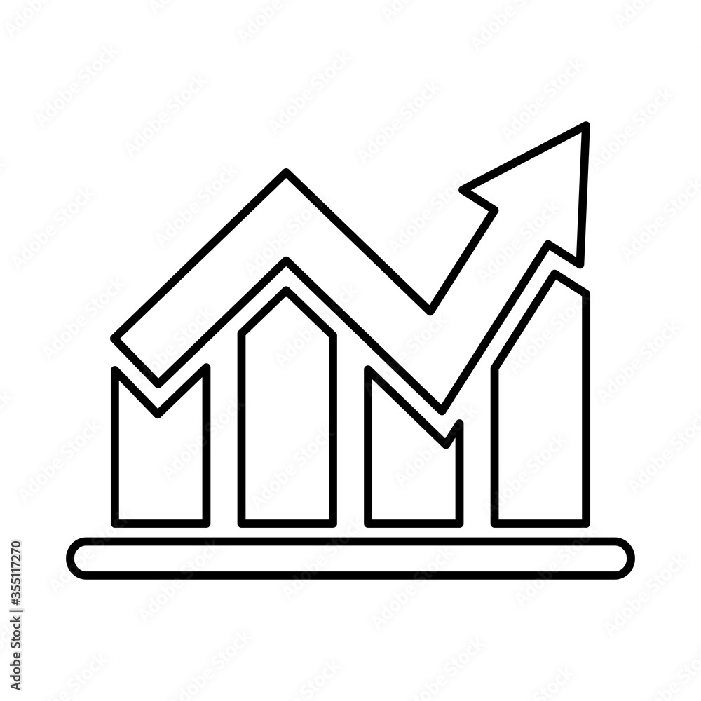 Wall mural statistics bars infographic isolated icon