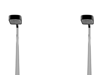 Led lighting post on white background
