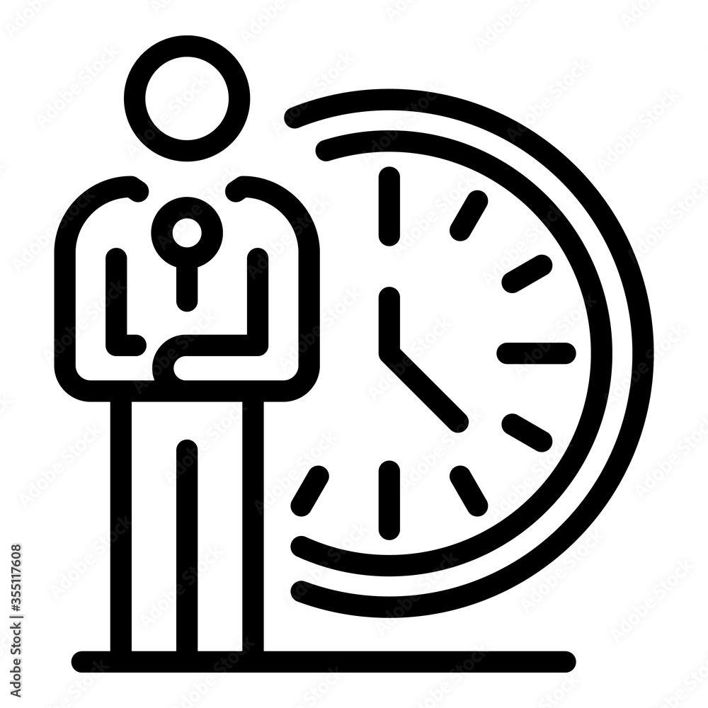 Poster local time tv presenter icon. outline local time tv presenter vector icon for web design isolated on