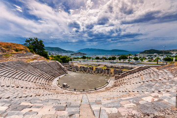 The theater of ancient Halicarnassus in Bodrum, Turkey