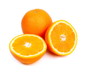Orange fruit isolated on white background,Valencia Orange, With clipping path