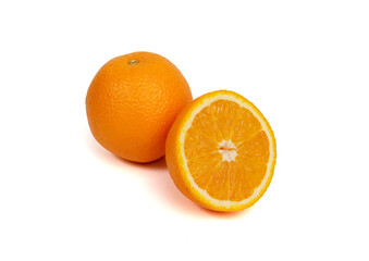 Orange fruit isolated on white background,Valencia Orange, With clipping path
