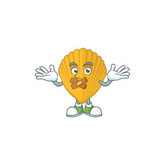 Yellow clamp Cartoon drawing design making a quiet finger gesture