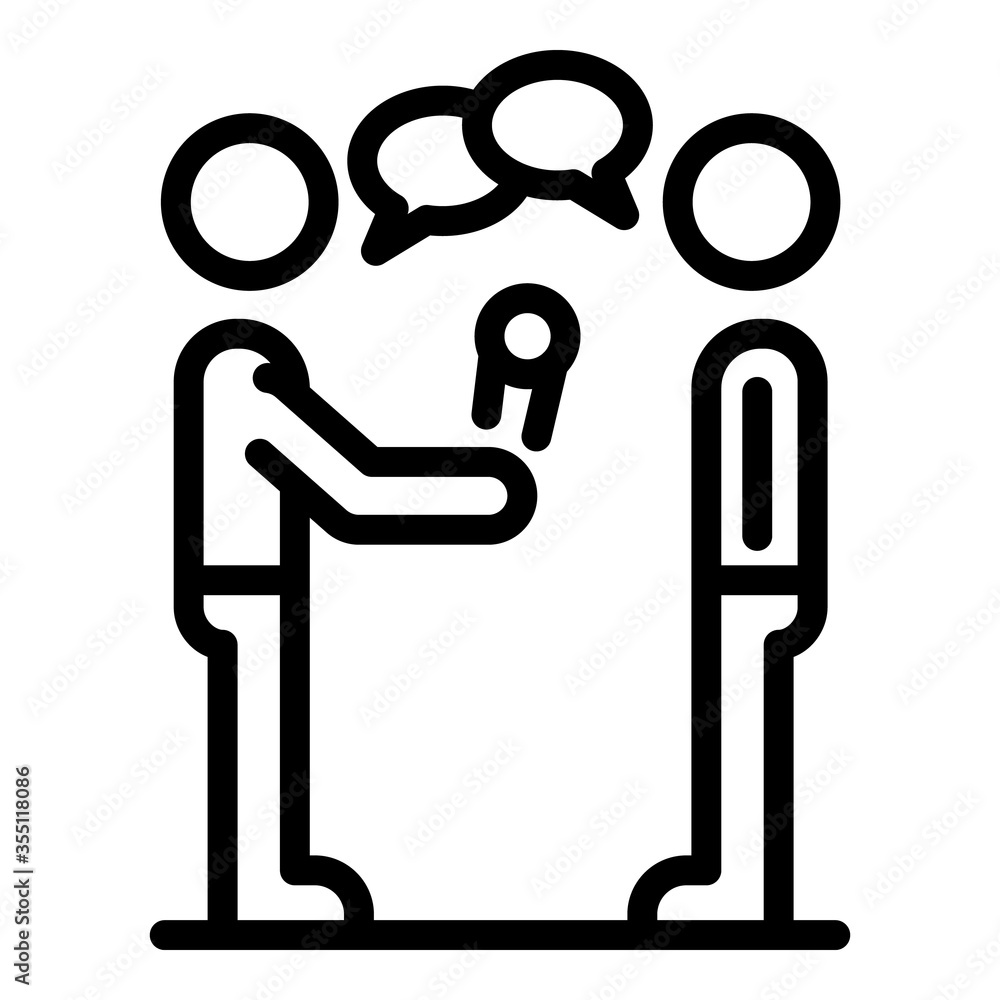 Poster street live interview icon. outline street live interview vector icon for web design isolated on whi