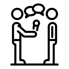 Street live interview icon. Outline street live interview vector icon for web design isolated on white background