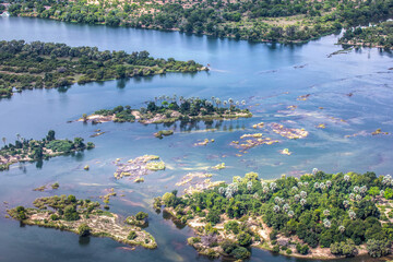 Zambezi River, border between Zimbabwe and Zambia