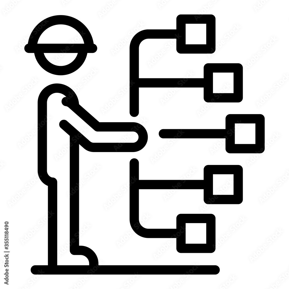 Poster communications engineer scheme icon. outline communications engineer scheme vector icon for web desi