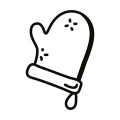 kitchen glove line style icon vector design
