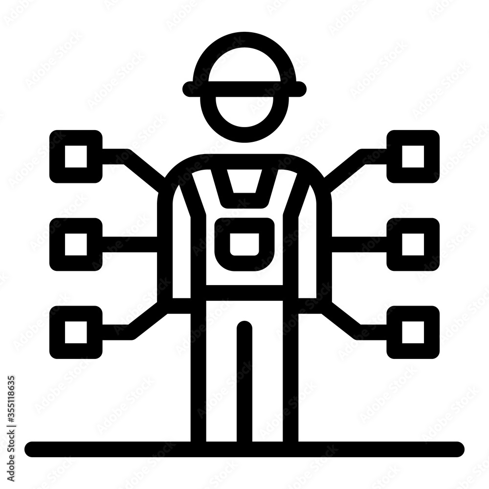 Poster antenna engineer icon. outline antenna engineer vector icon for web design isolated on white backgro