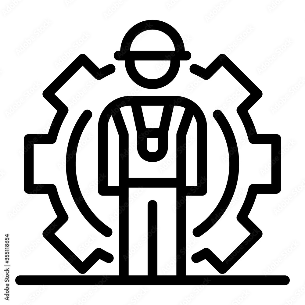 Poster machine gear engineer icon. outline machine gear engineer vector icon for web design isolated on whi
