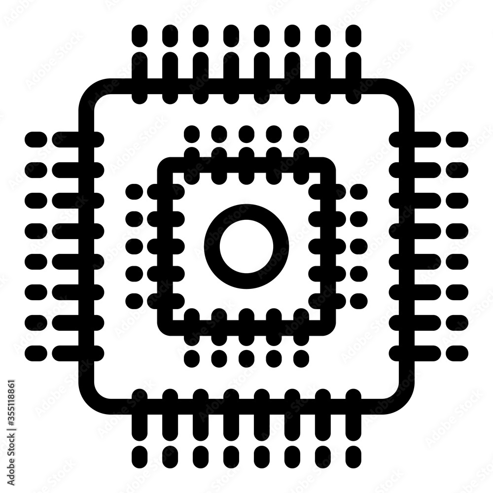 Poster engineer processor icon. outline engineer processor vector icon for web design isolated on white bac