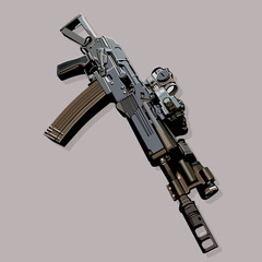 Fototapeta premium vector of gun machines weapon