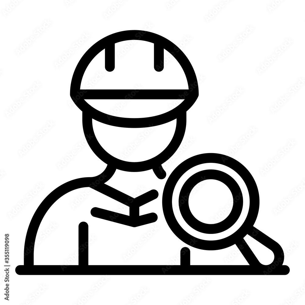 Poster search communication engineer icon. outline search communication engineer vector icon for web design