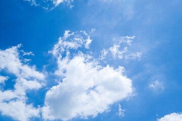 Naklejka na ściany i meble Beautiful blue sky with clouds for background. Beautiful blue sky.