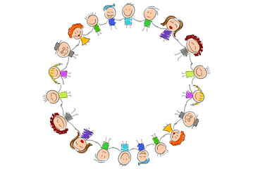 Naklejka premium bambini per mano, girotondo, scuola,