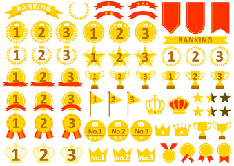 シンプルなランキングアイコンセット