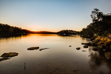 View of Georges river at sunset viewing from Oatley