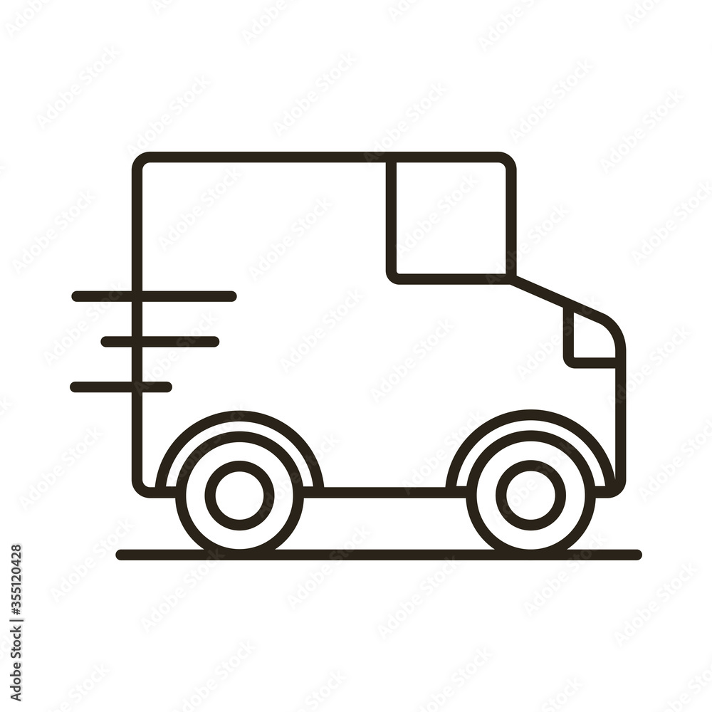 Canvas Prints van delivery service line style icon