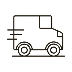 van delivery service line style icon