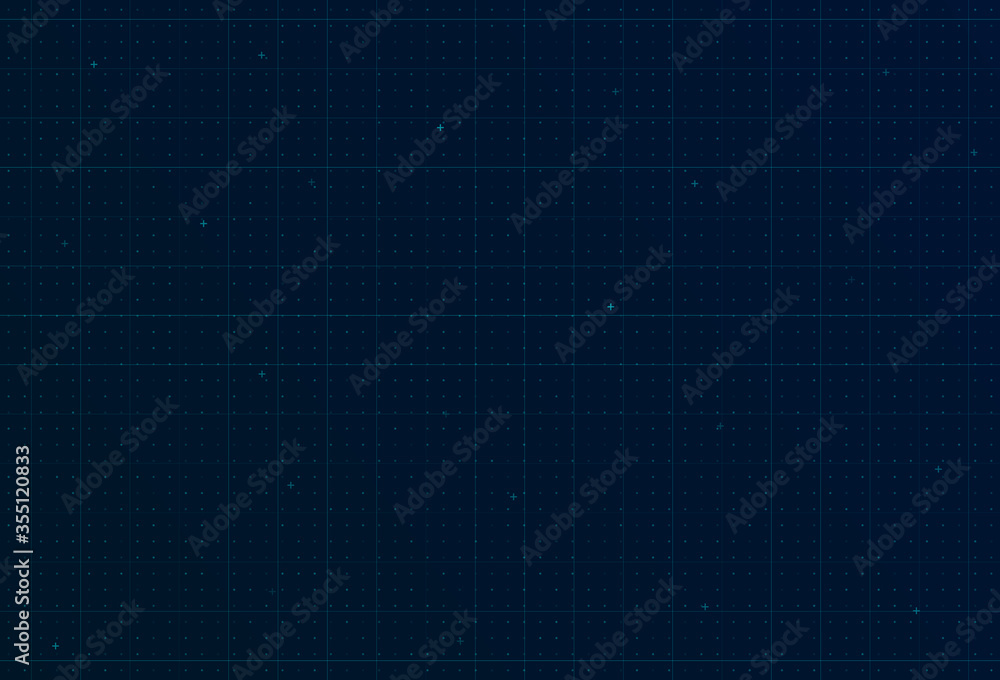 Poster futuristic hi-tech background with grid, dots and crosses. design for science theme, artifical intel
