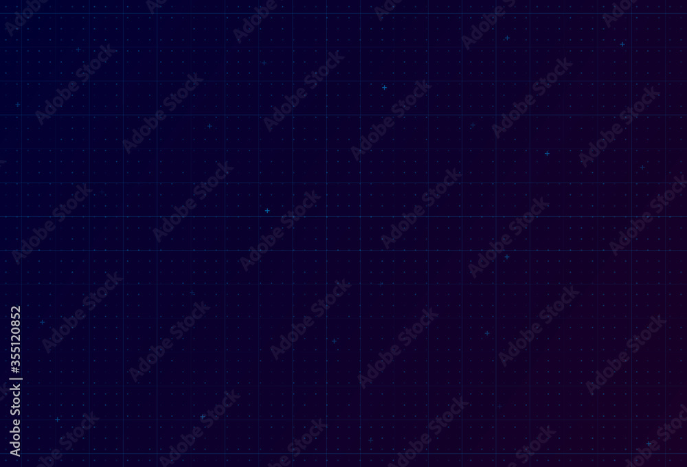 Poster futuristic tech background with grid, dots and crosses. design for science theme, artifical intellig