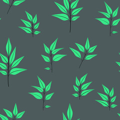 Texture with flowers and plants. Floral ornament. Original flowers vector pattern.