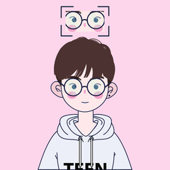 Cute Korean Boy Illustration
