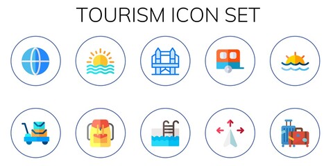 tourism icon set