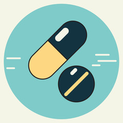 Capsule and tablet medicine icon vector illustration. Healthcare and medical concept