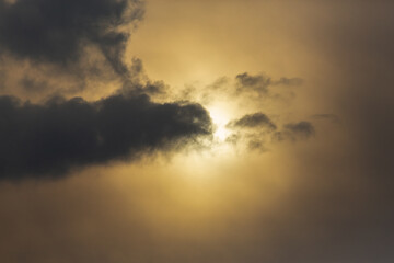 Thunderclouds on a gray sky. Beautiful background