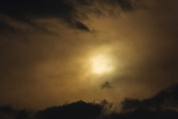 Thunderclouds on a gray sky. Beautiful background