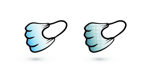 Medical mask icon vector. Mask drawn