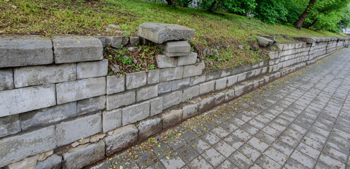 An ancient destroyed wall of granite.