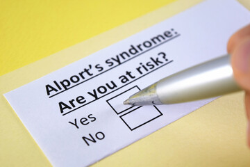 Obraz premium Questionnaire about health problem