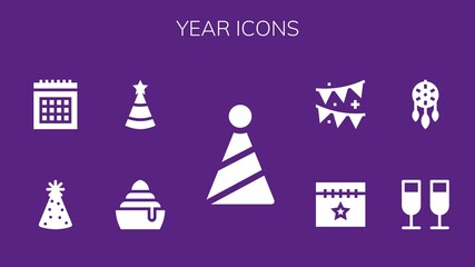 Modern Simple Set of year Vector filled Icons