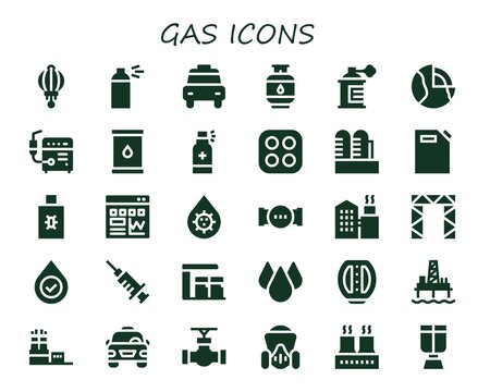 gas icon set
